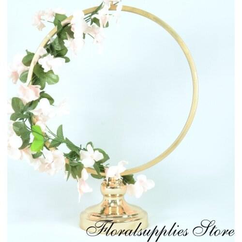 10PCS New rustic wedding centerpiece hoop flower stand wedding display rack metal gold vases