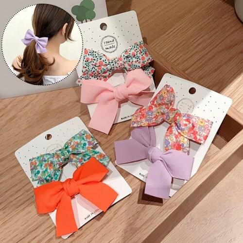 2Pcs/Set Flower Bow Hair Clips For Kids Girl Hair Clip Set Children Hairpin Bowknot Barrettes Baby Girls Hair Accessories