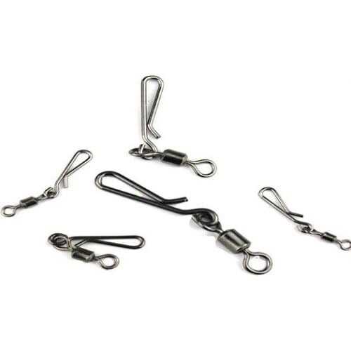 20pcs Fishing Swivels Connector 2# 4# 6# 8# 10# Interlock Pin Snap Rolling Swivel For Fishhook Lure Carp Fishing Accessories