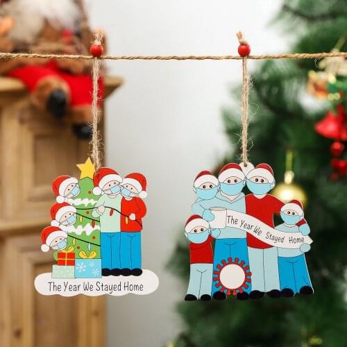 2020 Christmas Tree Wooden Pendant Christmas Wishes Family Christmas Gifts DIY