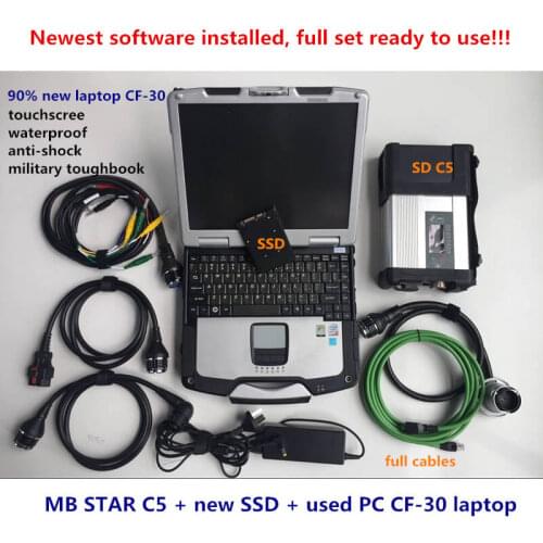 2020.12V Software DTS EPC for Mb Star C5 SD Compact 5 in 360GB SSD and laptop CF-30 Toughbook CF30 for Auto Star Diagnosis Tool