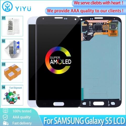 5.1" AMOLED LCD For SAMSUNG GALAXY S5 i9600 G900F G900M G9001 LCD Display Touch Screen Digitizer Assembly Repair Parts