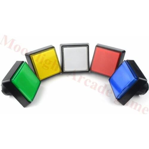 5PCS/Lot 51*51mm 12V Big Square Arcade LED Button Momentary Led illuminated Push Button Switch(5 Colors for your selection)