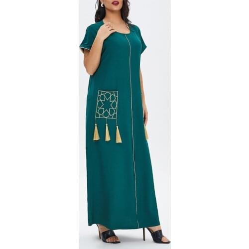 TREMU Arabic Muslim Dress Women Fashion Ramadan Abaya Turkey Embroidery Islamic Dresses Prayer Wear Robe Musulmane