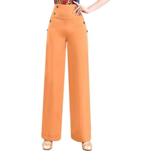 Jitba dance pants female new loose latin dance practice pants ballroom dance high waist wide leg pants summer