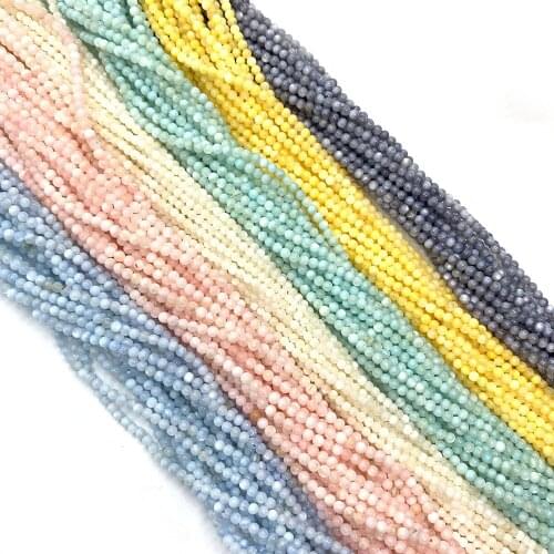 Freshwater Shell Round Beads 2mm Charm Multi-color Optional Shell Beads DIY Works for Ladies Trendy Necklace Bracelet Jewelry