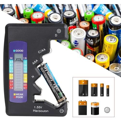 Digital Battery Tester, Universal Battery Tester, AA, AAA, N, C, D, 9V, 1.5V, Voltage Tester
