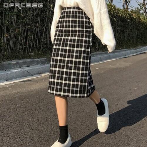 Юбки-карандаши в клетку DFRCAEG China At AliExpress