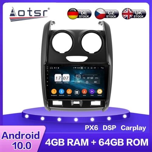 For Renault Duster 2015 + Android 10 Car Multimedia DVD Player PX6 4G+64GB Auto GPS Navigation Stereo Radio DSP Carplay WIFI BT