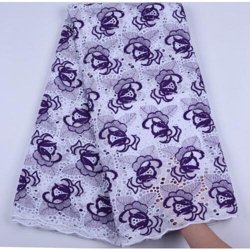 Purple Swiss African Voile Lace Fabric High Quality Nigerian Tulle Lace In Switzerland For Men Women Every Sews With Stone F1689