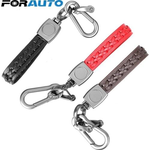 FORAUTO Key Chain Car Key Ring Holder High Grade PU Leather Auto Moto Keychains Zinc Alloy Clip Car-styling Wallet Accessories