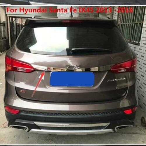 Stainless steel Chrome Rear Trunk Lid Cover Trim For Hyundai Santa Fe IX45 2013 -2016