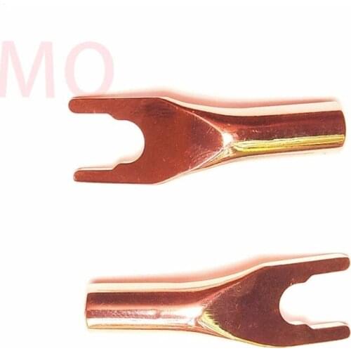 40pcs Red Copper Speaker Cable Spade Connector Terminal Plug connector New