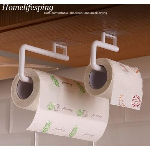 Punch-Free Kitchen Paper Towel Holder Stainless Steel Kitchen Paper Rack Fresh Film Storage Rack Wall Hanging Shelf Home supplie