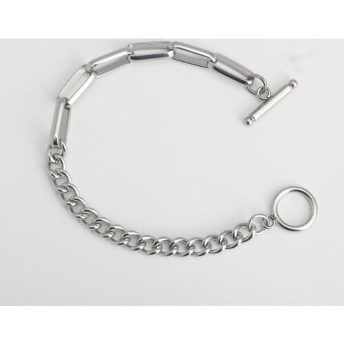 Fashion word buckle sideways flat word stitching hip-hop wild bracelet hot sale