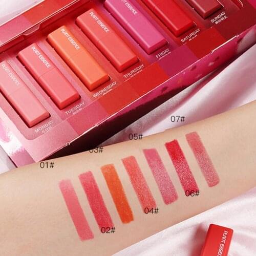 Sexy 7 Colors Long Lasting Waterproof Mini Matte Long Lasting Unfading Moisturizing Lipstick Set Lip Cosmetic Beauty Makeup