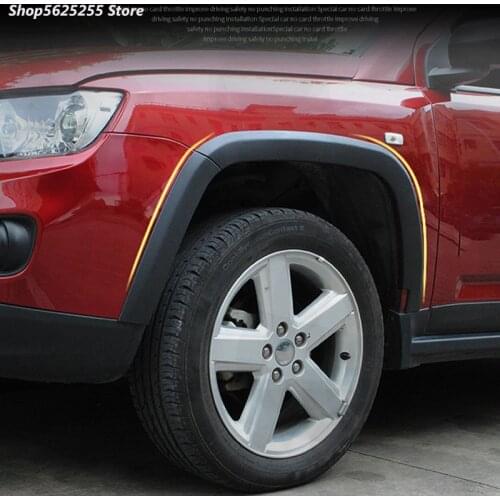For Jeep Compass 2011 2012 2013 2014 2015 Accessories Car Wheel Eyebrow Trim Rubbing Bumper Strip Decorative Stickers 10Pcs/Set