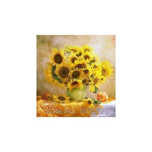 Wall sticker Hand painted canvas picture sunflower oil modern paintings home decor modern painting for wedding decoration