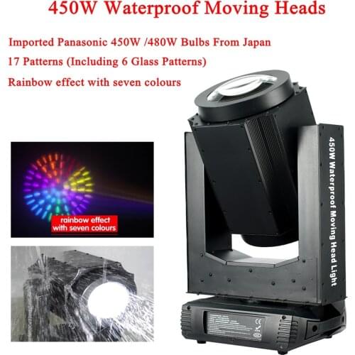 New Outdoor Stage Lighting Equipment Panasonic 450W Waterproof Beam Moving Head Lights DMX Sound Disco DJ Party Lights