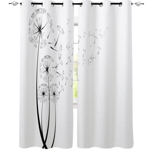 Dandelion Flower Plant Twig Window Curtains Home Decor Bedroom Curtains Kitchen Door Drapes Curtains for Living Room