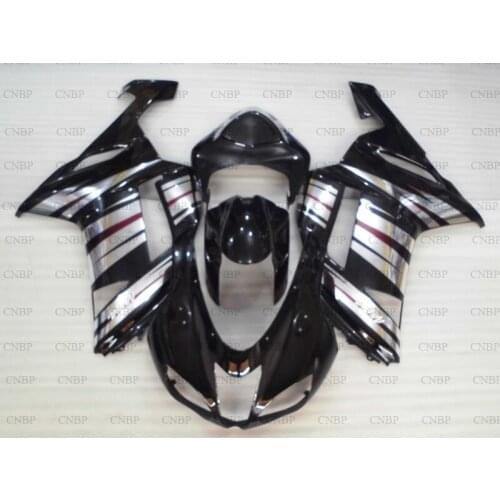 For Kawasaki Zx6r 2007 - 2008 Plastic Fairings for Kawasaki Zx6r 07 Full Body Kits Zx6r 07 Silvery Black Fairing Kits