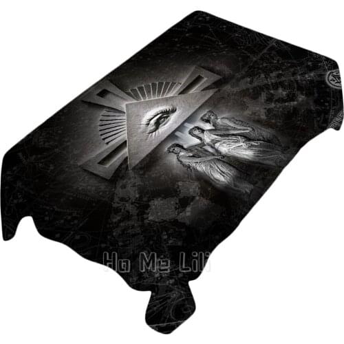 Freemasonry Background Design Rectangle Tablecloth Picnic Bbq Kitchen Dining Decoration