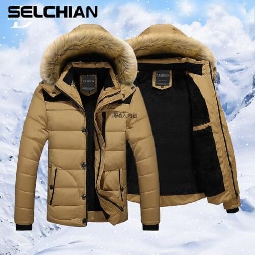 SELCHIAN Men's Parkas With A Hood