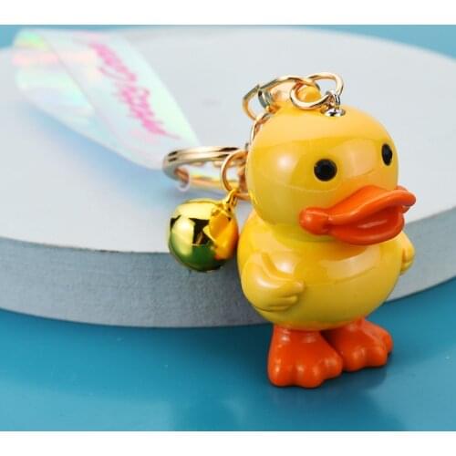 Cute Resin Duck Doll Keychain Pendant Creative Personality Car Chain Ring Purse Handbag Kawaii Bag Ornaments Girl Gift
