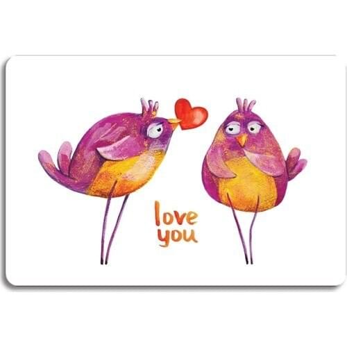 Glass Cutting Board Love You Bird Themed Glass Cutting Deck Antibacterial Modern Kitchen Cooking Fun Snumu 20x30 cm