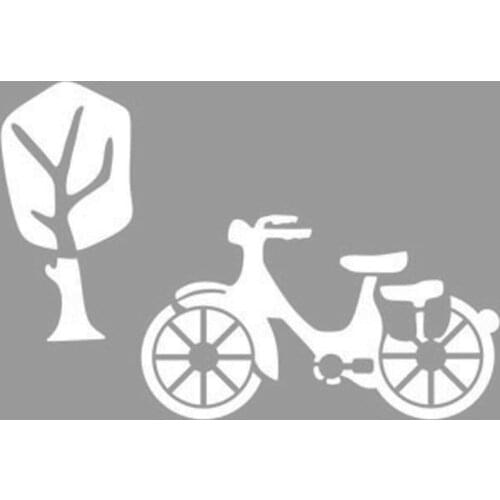 Tree and Motorcycle Stencil Design, Painting Template 30x30 Cm, Walls, Tiles, furniture For Easy and Practical Pattern Application