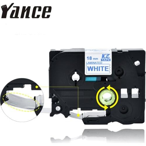 Yance tze-243 compatible brother label printer tze tape 18mm tz243 tze243 tze 243 Blue on White for brother ribbon printer
