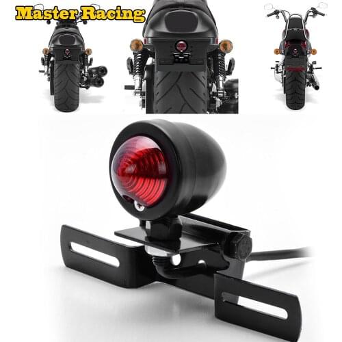 Motorcycle Motorbike Tail Light With License Plate Holder Bracket Mount Support Rear Red Lighting Moto Signal Brake lights