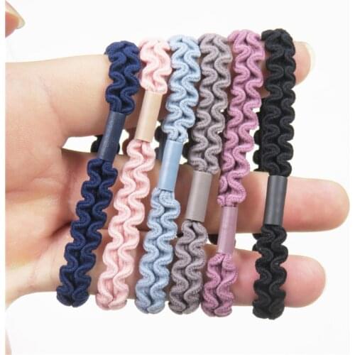 12PCS/LOT Simple Lace 6 Colors Elastic Hair Bands For Girls Bohemian Headband Scrunchy Korean Bow Kid Hair Accessories For Women