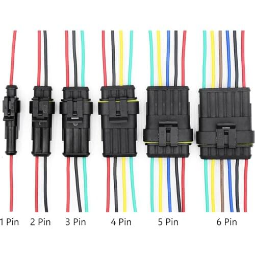 1/2/3/4/5/6 Pin 18 AWG harness Auto Connector Male Way Car Plug Wire Female Connector for Car Motorcycle Waterproof Electrical