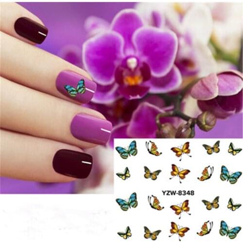 1pcs 6*5cm Nail Sticker Different Butterfly for Women Fingernail Decorations Transfer Water Decals Stickers Manicure Charms Nail