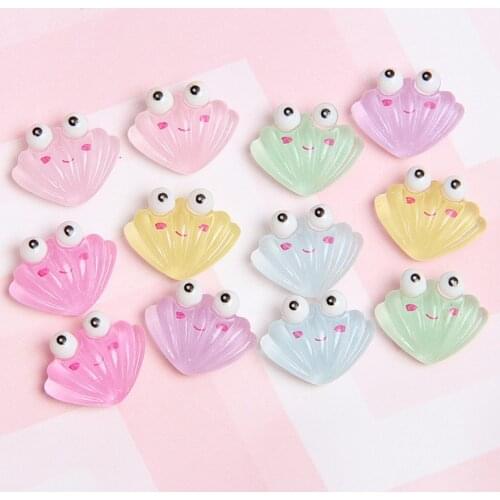 10-70Pcs Cute Cartoon Shells Resin Flake DIY Craft Supplies Art Phone Shell Decor Patch Headwear Hair Accessories Kids Toy Gifts