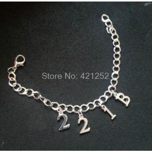 12pcs Sherlock Inspired Full Charm Bracelet 221B Charms bracelet