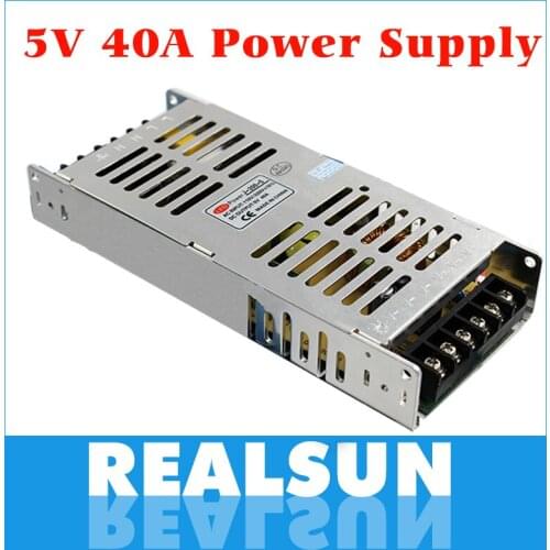 20pcs/lot New model 5V 40A 200W Switching Power Supply Driver Switching For LED Strip Light Display 220V free fedex
