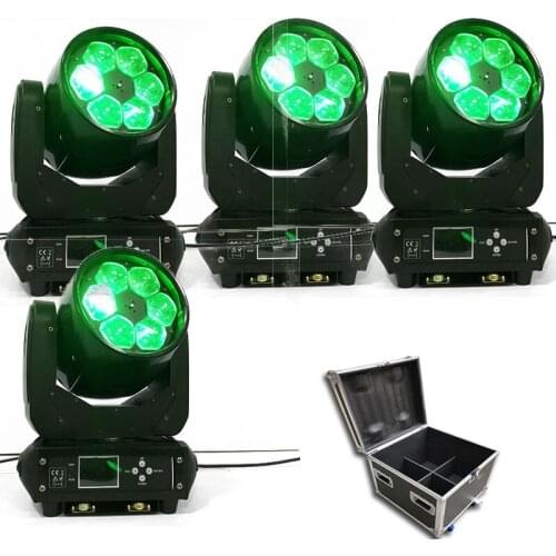 4pcs/lot with a flight case 6x40W High Power RGBW Bee-Eyes LED Moving Head Light ZOOM Function