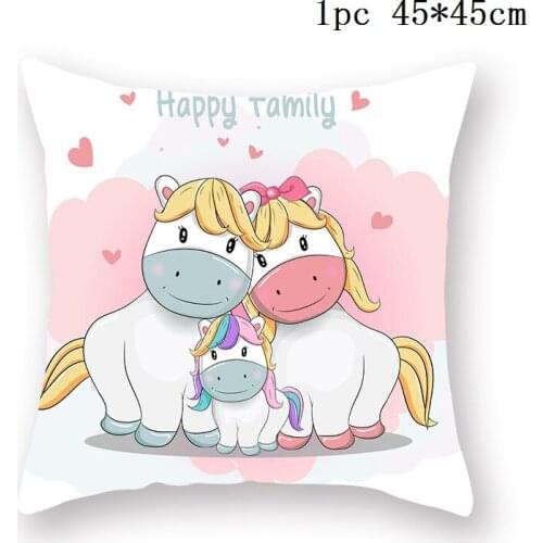 45x45cm Unicorn Cushion Cover Decor Sofa Cushion Case Bed Pillow Cover Home Decor Car Cushion Cover Unicorn Girl Pillow Case