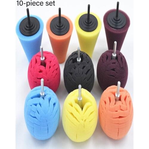 5/6/10Pcs Car Polishing Kit Car Polish Cone Sponge Pads Polishing Wheel Polisher Buffer Waxing Tool Kit Wheel Hub Cleaning Tool