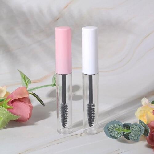 5Pcs 10ml Refillable Empty Mascara Tube Wand Eyelash Cream Container With Rubber Inserts DIY Mascara Bottle Sample Vials