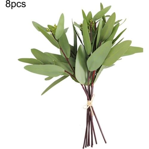 8 PCS Artificial Plant Eucalyptus Eucalyptus Leaf Green Wedding Home Decoration