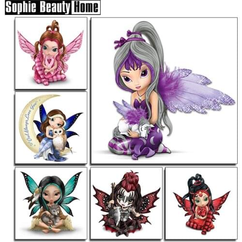 5D Diamond Painting Cross Stitch Butterfly Fairy Diy Full Diamond Painting Cartoon Girl Diamond Embroidery Needlework Art 2206