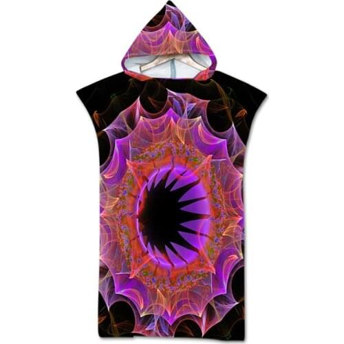 Bohemian Print Bath Beach Towel Microfiber Changing Robe Hooded Surf Poncho Towel for Swimming Beach Wetsuit Man Woman Bathrobe