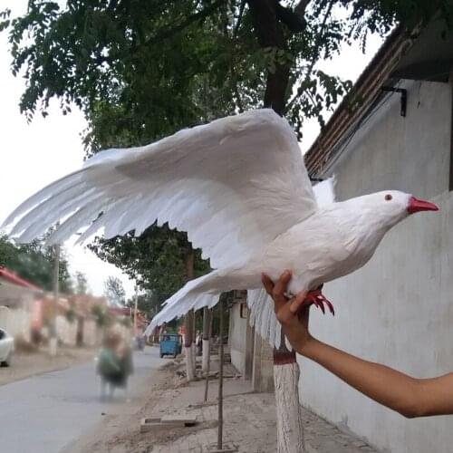 Large 70x42cm simulation feathers dove, spreading wings white bird of peace toy model home garden decoration gift h1135