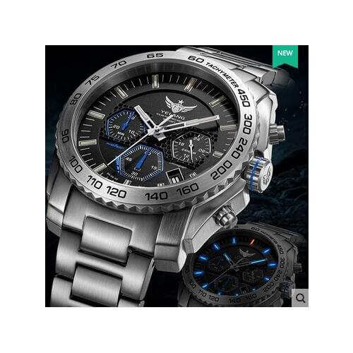 Yelang Men Quartz Watch Solar Energy Drive Tritium Light T100 Japan Movement WR100M Sapphire Date Energy Display Military Watch