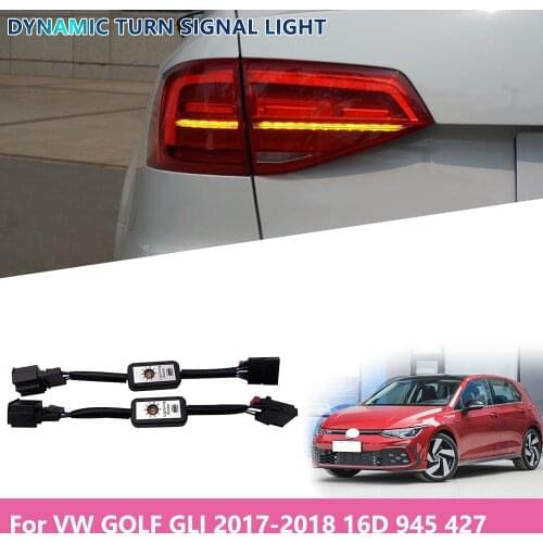 Black Dynamic Turn Signal Indicator LED Taillight Add-On Module Cable Wire Harness For VW Golf Jetta GLI 2017-2018 16D 945 427