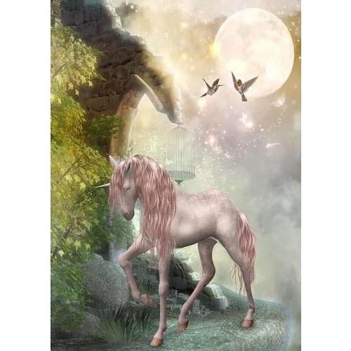 Fairy Tales Unicorn Photography Backdrops Photocall Vinyl Cloth Backgrounds for Photo Studio Children Baby Shower Photophone
