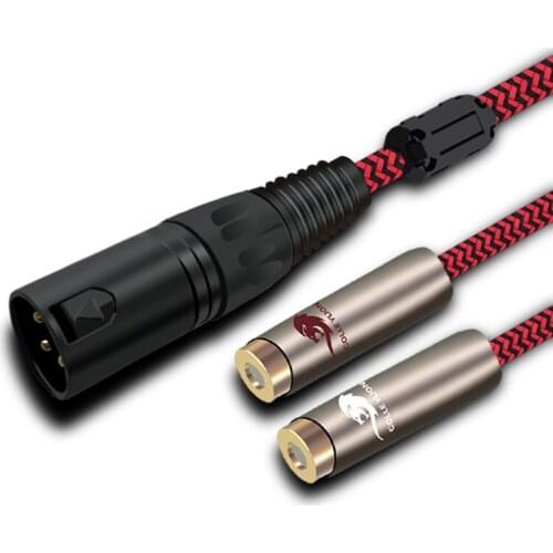 HIFI 3 Pin XLR Male to Dual RCA Phono Female Audio Cable Speaker Mixing Console Amplifier Cable OFC Shielded 1M 2M 3M 5M 8M 10M